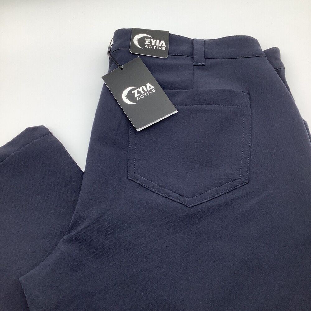 Zyia‎ Active Mens Navy Office Chino Pants Size Large 34 x 32 NWT